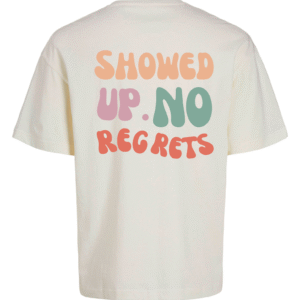 Ovesized T-shirt "Showed Up, No Regrets"